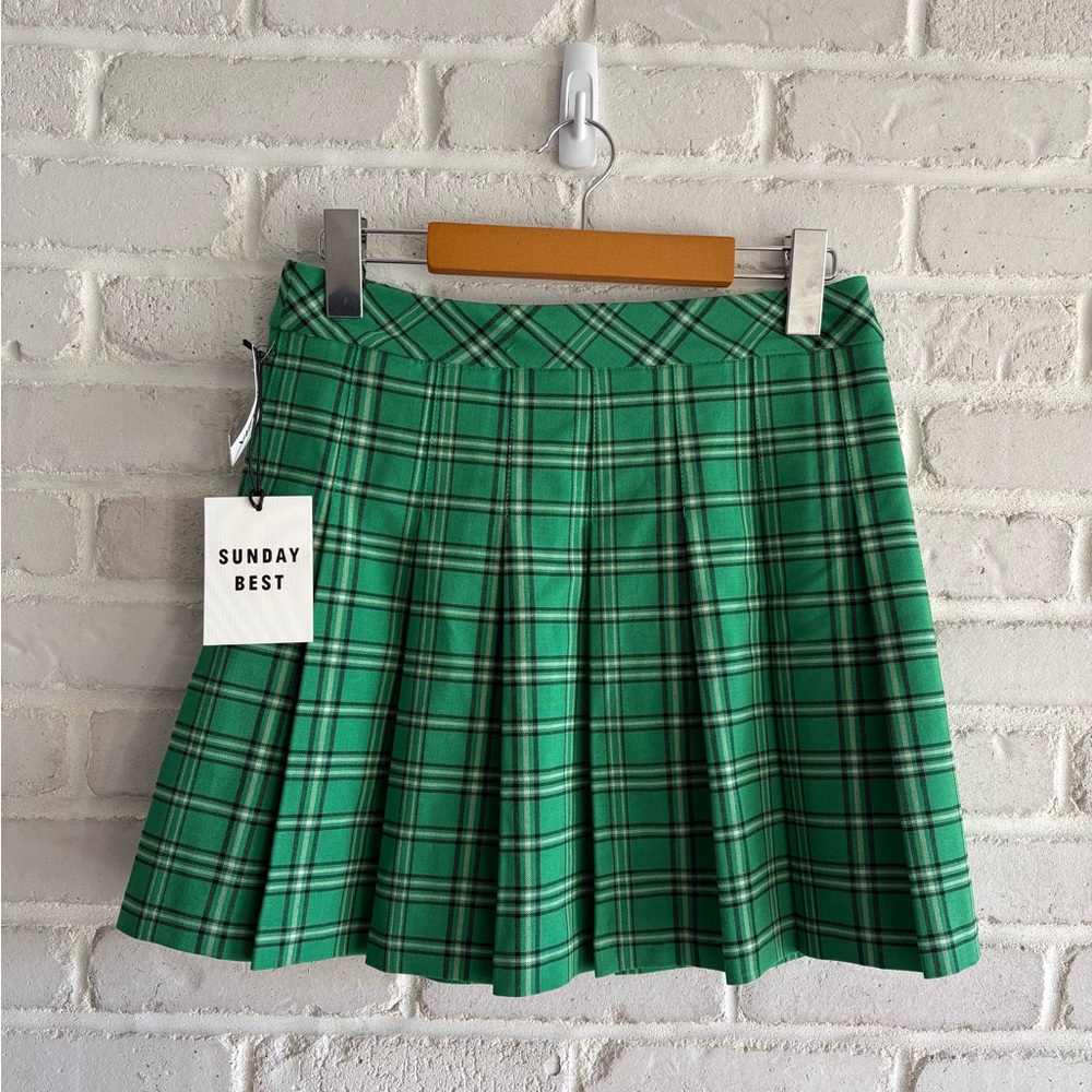 Sunday Best Green Plaid Skirt, Size 4.